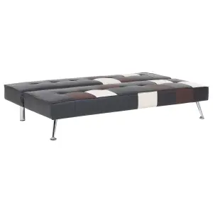 Sofa Bed OLSKER Black Faux Leather