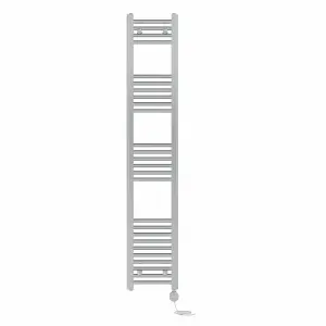 Right Radiators Prefilled Thermostatic Electric Heated Towel Rail Straight Ladder Warmer Rads - Chrome 1600x300 mm