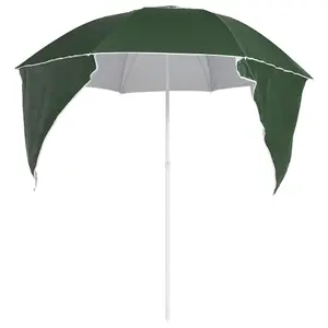 Berkfield Beach Umbrella with Side Walls Green 215 cm