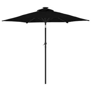 Berkfield Garden Parasol with Steel Pole Black 225x225x212 cm