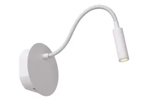 Lucide JOLIJN - Rechargeable Bedside lamp - Battery - 11 cm - LED - 1x2W 3000K - With magnetic mounting system - White