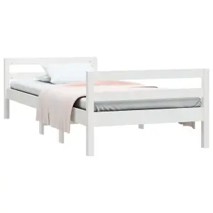 Berkfield Bed Frame White 80x200 cm Solid Wood Pine