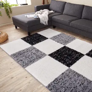 Myshaggy Collection Rugs Geometric Design  381 Grey