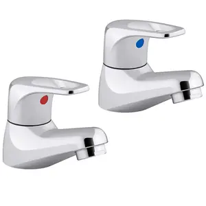 Mira Assist Lever Basin Pillar Taps Chrome Commercial Utility Taps - 1 Pair WRAS