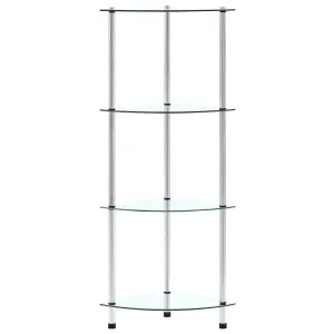 Berkfield 4-Tier Shelf Transparent 30x30x100 cm Tempered Glass