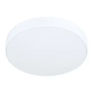 Flush Ceiling Light Colour White Shade White Plastic Bulb LED 18W Included