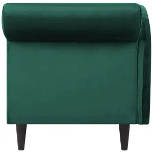 Right Hand Velvet Chaise Lounge Emerald Green LUIRO