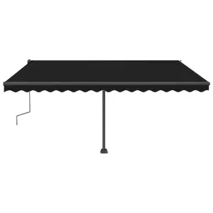 Berkfield Manual Retractable Awning with LED 450x300 cm Anthracite