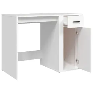 Berkfield Desk White 100x49x75 cm Engineered Wood