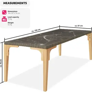 Garden Table Foggia - outdoor dining table, 196 x 87 x 76 cm - nature