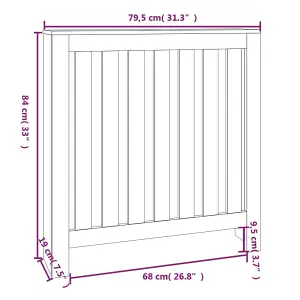 Radiator Cover White 79.5x19x84 cm Solid Wood Pine