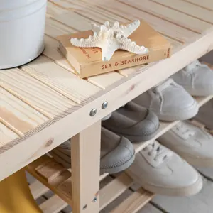 Einar Pine Shoe Rack Large in Natural Pine