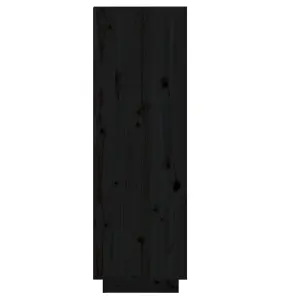 Berkfield Shoe Cabinet Black 34x30x105 cm Solid Wood Pine