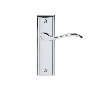 Colours Sennen Polished Chrome effect Aluminium Scroll Latch Door handle (L)105mm (D)86mm, Pair