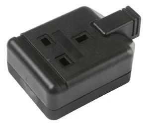 B&Q Black 13A 1 Gang Unswitched Trailing socket