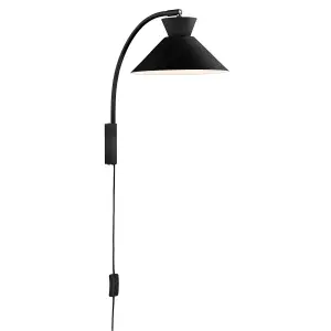 Nordlux Dial Indoor Bedroom Living Dining Office Wall Light in Black (Diam) 25cm