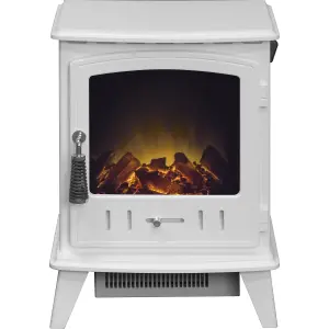 Adam Aviemore Electric Stove in White Enamel