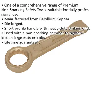 36mm Non-Sparking Ring End Slogging Spanner with Short Profile for Heavy-Duty Use