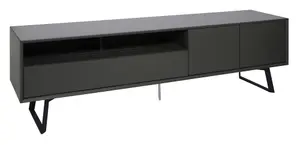 Carbon TV-Stand with 1 Flap & 2 Doors Grey