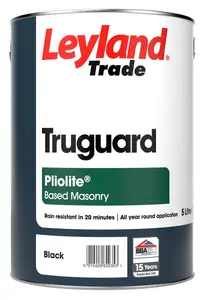 Leyland Trade Smooth Truguard Masonry Paint Pliolite Black - 5L