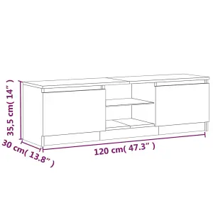 vidaXL TV Cabinet with LED Lights Grey Sonoma 120x30x35.5 cm