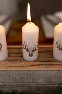 3pc Christmas Stag Candle Pins