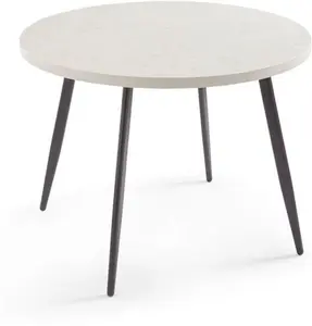 Dunelm Zuri 4 Seater Round Dining Table, Concrete Effect, Industrial, Grey