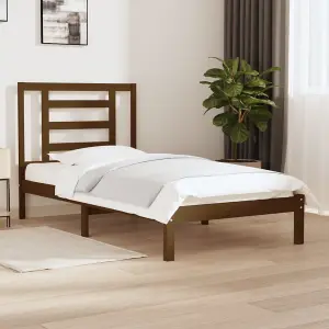 Berkfield Bed Frame Honey Brown Solid Wood Pine 100x200 cm