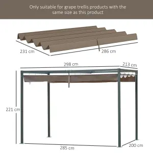 Outsunny Pergola Sun Shade Cover Roof Replacement for 2.85x2m Pergola Brown