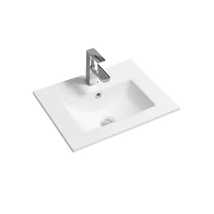 4003 Ceramic 50cm x 40cm Thin-Edge Inset Basin with Deep Scoop