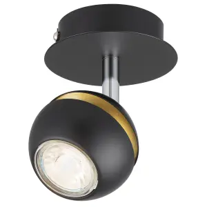 Austin Single Round Black and Gold Spotlight by Arlec