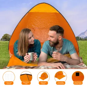 Milestone Camping Pop-Up Beach Tent with Extendable Ground Sheet