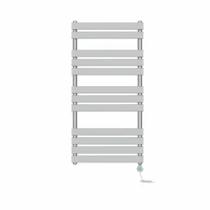 Rinse Bathrooms Smart WiFi Thermostatic Electric Bathroom Flat Panel Heated Towel Rail Radiator with Timer 1200x600mm - Chrome