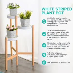 LIVIVO Garden Plant Pots, Set of 3 - White