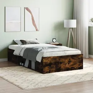 Berkfield Bed Frame Smoked Oak 90x200 cm