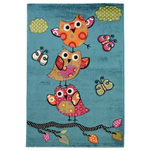 Blue Owl Children's Rug - Alaska