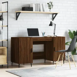 Berkfield Desk Brown Oak 140x50x75 cm Engineered Wood