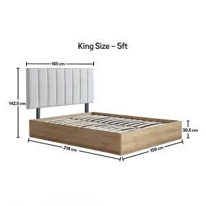 Modern Molle Wooden Ottoman Storage Bed Frame Including Headboard - King Size 5ft