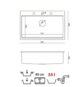 Quadron Burt 110 Kitchen Workstation Sink, Stainless Steel