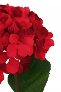 Fiori 74cm Hydrangea Stem Red Flower Artificial Plant Foliage