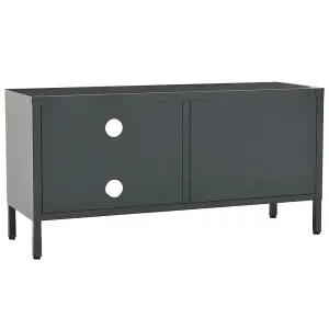 Berkfield TV Cabinet Anthracite 90x30x44 cm Steel and Glass