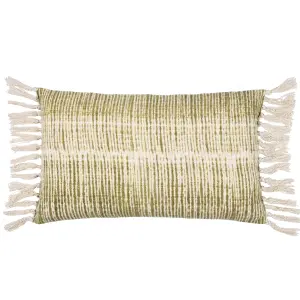 Yard Sono Ink Abstract Fringed Feather Rich Cushion