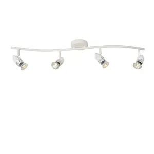 Lucide Caro-Led Modern Ceiling Spotlight Bar - LED - GU10 - 4x5W 2700K - White