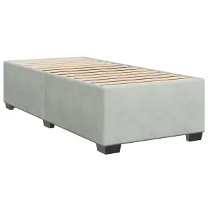 Berkfield Box Spring Bed with Mattress Light Grey 90x200 cm Velvet