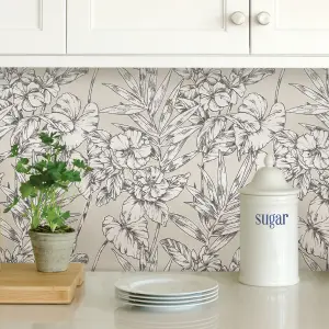 NuWallpaper NUS3145 Cayman Peel & Stick Wallpaper, Grey