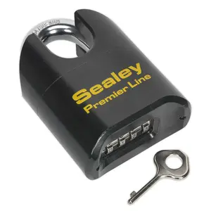 Sealey Steel Body Combination Padlock Shrouded Shackle Heavy Duty 62mm PL603S