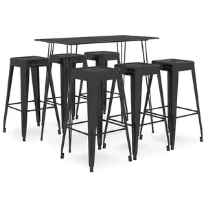 Berkfield 7 Piece Bar Set Black