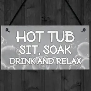 Shabby Chic Hot Tub Sign Funny Hot Tub Accessories Garden Summerhouse Sign New Home Gift