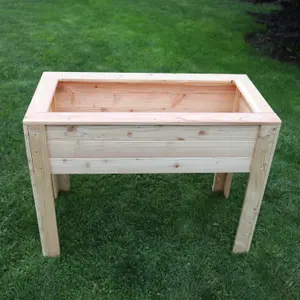 Stef larch timber shallow trough planter 400x800mm