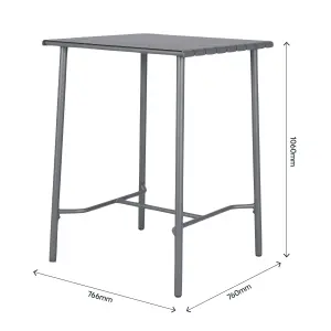 GoodHome Lithari Grey Metal 2 seater Square Cocktail table